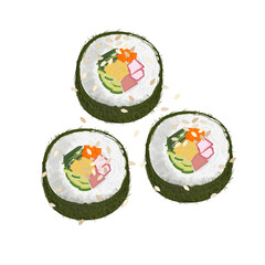 Vector Illustration Logo Clipart Korean Green Gimbap Korean Gamtae Rice Rolls or Gamtae Gimbap