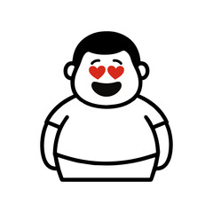 character emotion fat man love vector on white background
Vector icon character with emotion