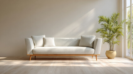 create photorealistic ultraminimalist interior scene designed for modern website homepage