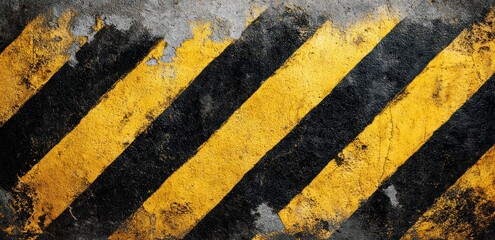 Fototapeta premium Industrial cautionary markings on weathered concrete