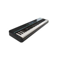 Sleek Modern Digital Piano Keyboard Isolated on Black Background