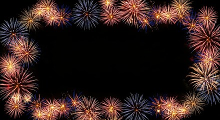 Fireworks display border festive celebration abstract background design element