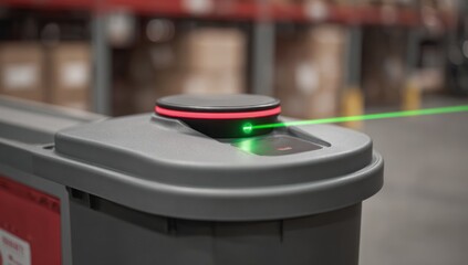 Industrial machine component with laser beam