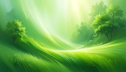 Fototapeta premium Lush green landscape with gentle hills
