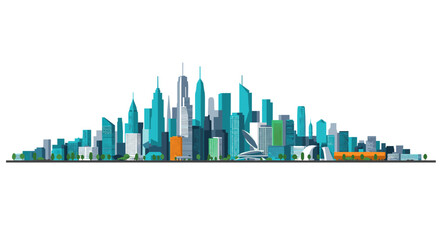 Fototapeta premium Modern city skyline with skyscrapers and urban architecture