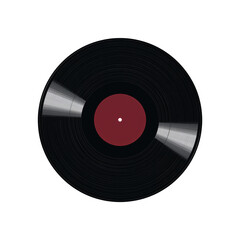 Vintage vinyl record on black background representing classic music and nostalgia