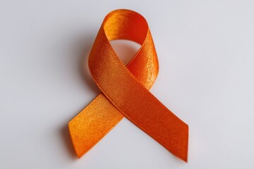 Leukemia Ribbon. Orange Awareness Ribbon symbolizing Kidney Cancer, MS, and Animal Abuse