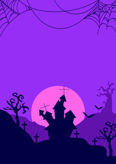Halloween Party poster background flat style