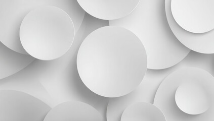 Abstract circles in layered, light gray