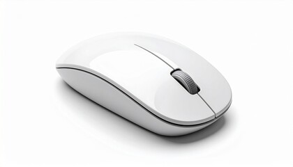 Sleek wireless mouse with ergonomic design compact computer accessory isolated on white background
