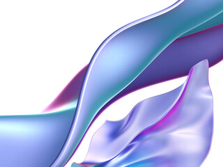 transparent Abstract bg, wallpaper,streaks 3d glass holographic with speed motion effect. Dynamic blue pink background with gradient curve wave shapes, crystal light hologram energy  - 1