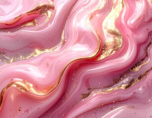 Obraz premium A billowing pink-gold substance, a gooey substance, a thick balm. Abstract background.