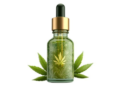 transparent cannabis oil in a bottle with a dropper featuring a tessellated design background png file