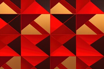 Fototapeta premium Geometric pattern art red backgrounds.