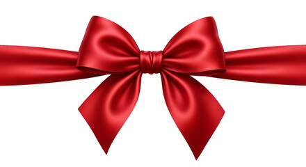 Fototapeta premium Red Satin Bow On Black Background