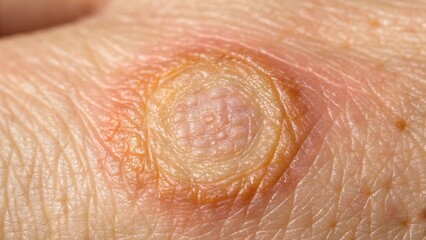 Fototapeta premium Inflamed skin lesion textured surface image