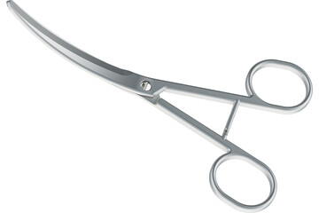 Surgical Medical Scissors Curved, transparent background
