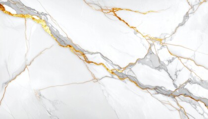 白大理石の高級テクスチャ &ndash; ゴールドとグレーの繊細なベイン模様Luxury White Marble Texture with Elegant Gold and Gray Veins &ndash; High Resolution Background
