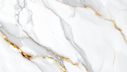 Fototapeta premium 白大理石の高級テクスチャ – ゴールドとグレーの繊細なベイン模様Luxury White Marble Texture with Elegant Gold and Gray Veins – High Resolution Background