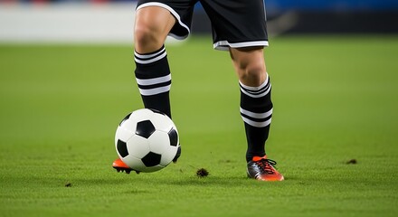 Soccer Player Dribbling Ball.