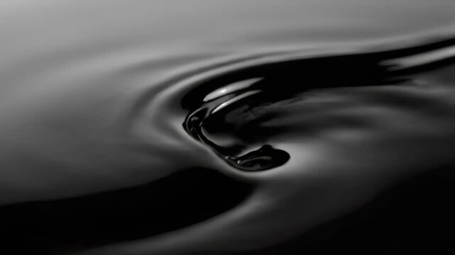 Macro top-down video of S-curve standing wave on mirror-black lacquer
