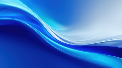 Obraz premium Abstract blue wave background with smooth flowing lines and dynamic light effects for a modern digital presentation or website banner