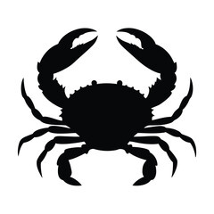 Black crab silhouette vector drawing seafood animal crustacean ocean sea life illustration design art