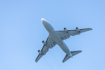 airplane in the blue sky