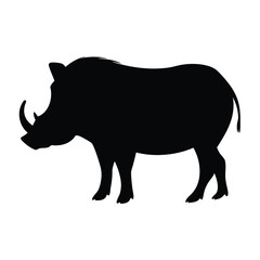Warthog silhouette vector image: african wildlife illustration for safari and animal designs projects