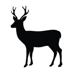 Deer silhouette vector image for hunting logo design animal graphic art and woodland illustration project