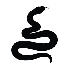 Black snake silhouette vector illustration serpent viper reptile danger venomous wildlife design element icon