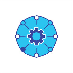 automated system icons. simple colored vector illustration