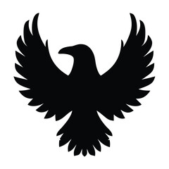 Download black raven silhouette vector illustration soaring bird graphic design element artwork template image