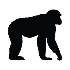 Find a gorilla silhouette vector image for graphic design and wildlife illustration projects online now