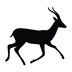 Silhouette of running gazelle vector illustration for wildlife and african safari design ideas