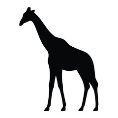 Find a detailed giraffe silhouette vector image for graphic design and animal illustration needs
