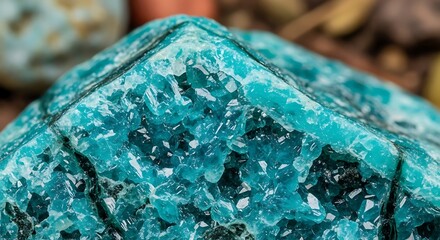 Blue Crystal Gemstone Closeup.