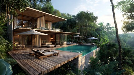 Fototapeta premium swimming pool in tropical resort