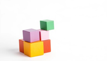 Obraz premium Colorful foam blocks stacked in playful arrangement