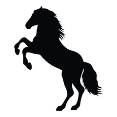 Black rearing horse silhouette vector image for equine enthusiasts and graphic designers resource material