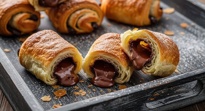 Chocolate filled croissants