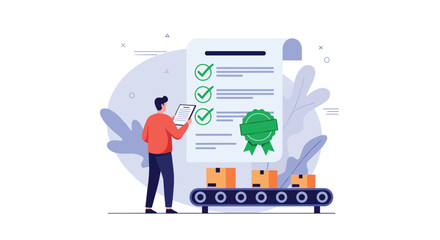 Quality assurance process checklist verification for product delivery compliance