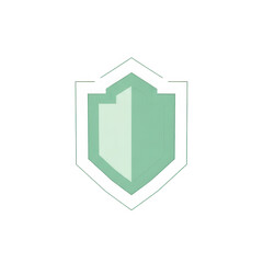 Fototapeta premium Minimalist pixelated shield icon clean modern design security protection graphic asset