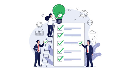 Successful business planning and goal achievement through teamwork and innovation