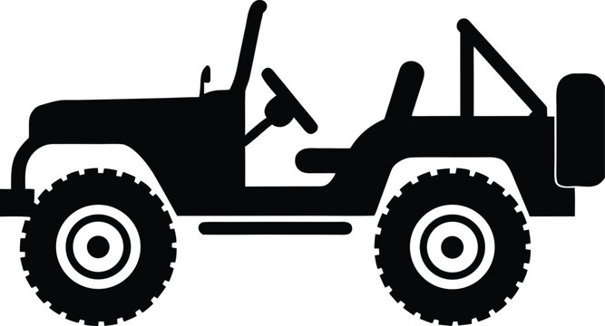 Vector silhouette of a jeep