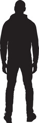 Fototapeta premium vector, silhouette of back view of a man standing