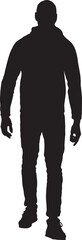vector,silhouette of front view of a man walking