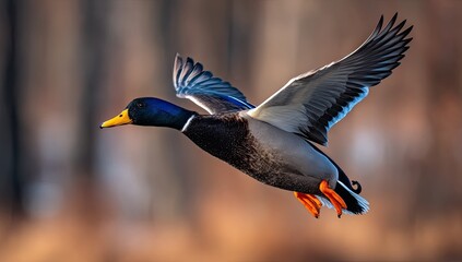 A mallard duck in flight (1)