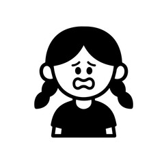 character emotion girl with pigtails fear vector on white background
Vector icon character with emotion