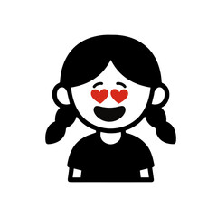 character emotion girl with pigtails love vector on white background
Vector icon character with emotion